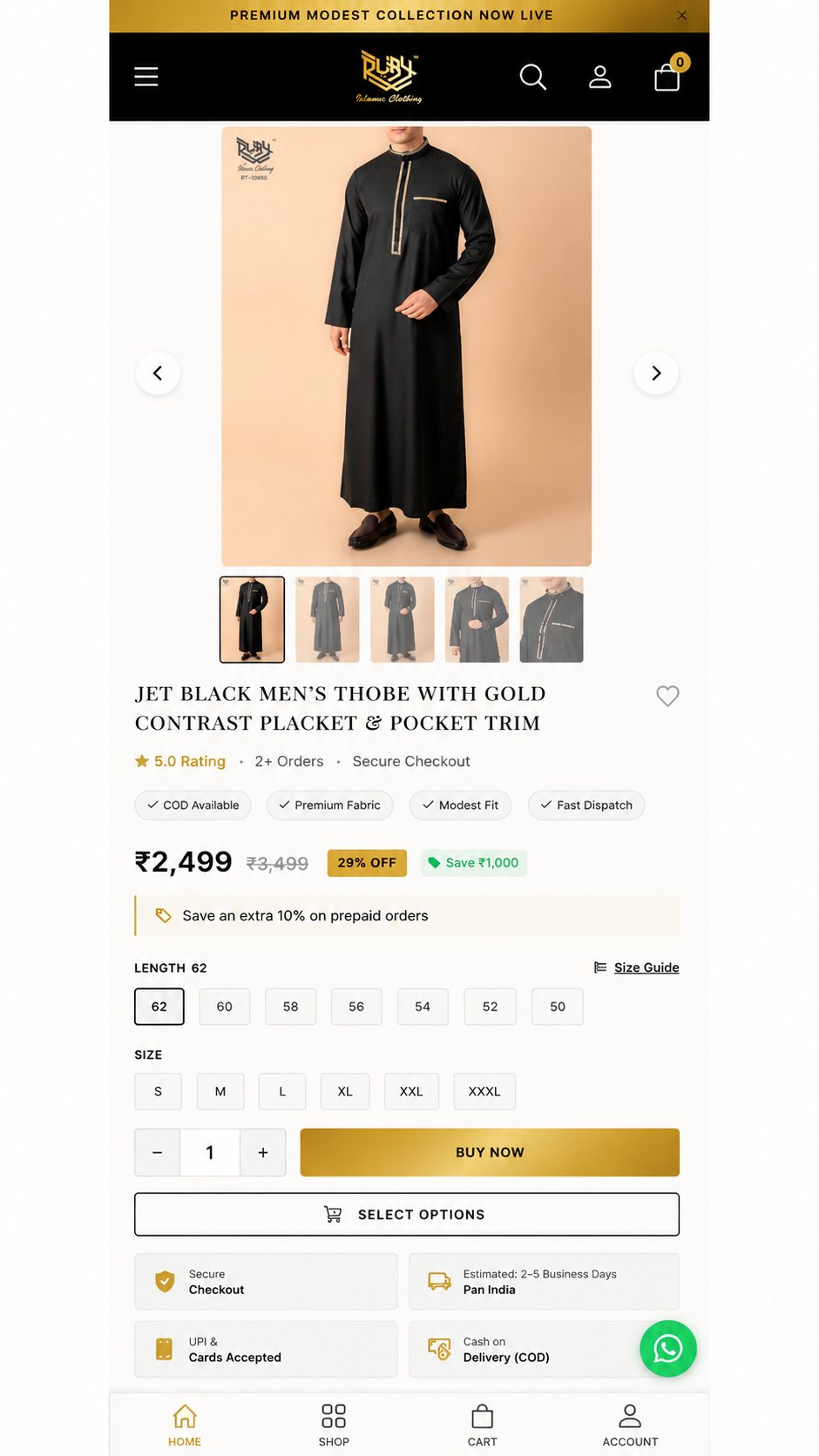 Mobile Product Detail Page